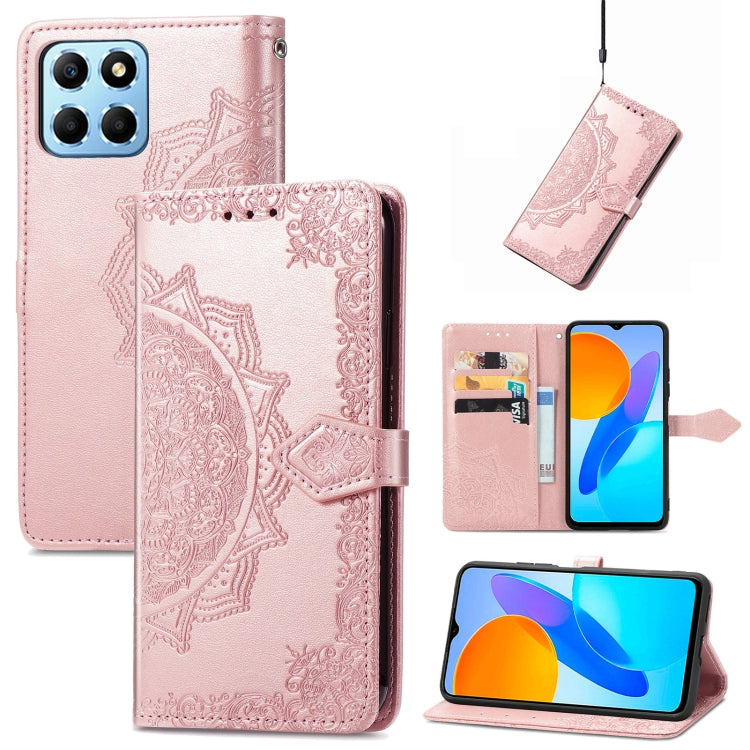 For Honor X8 5G Mandala Flower Embossed Leather Phone Case