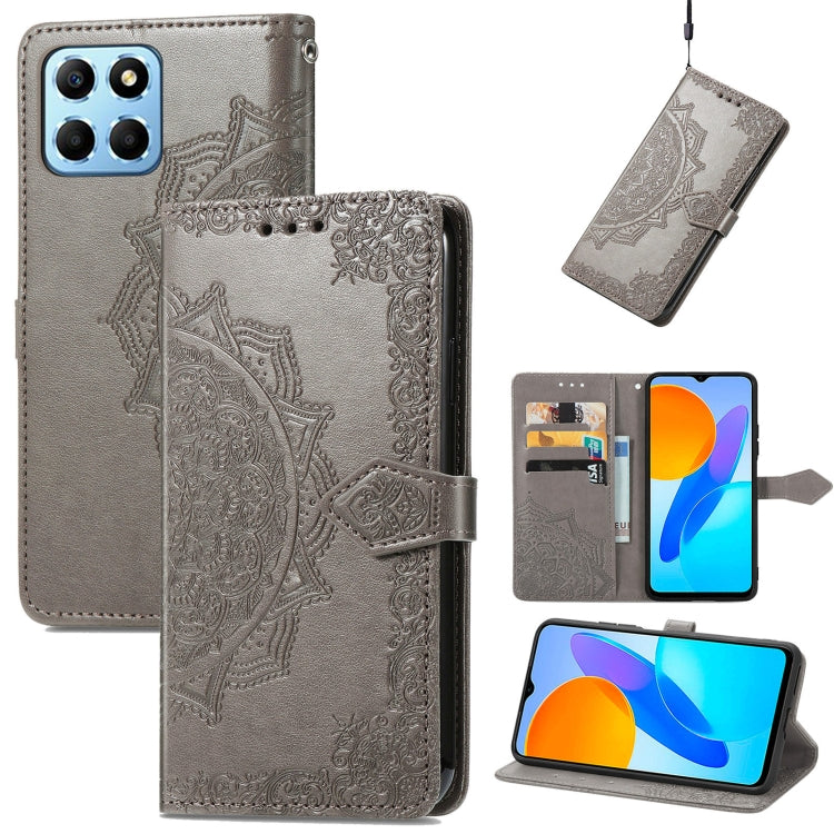For Honor X8 5G Mandala Flower Embossed Leather Phone Case
