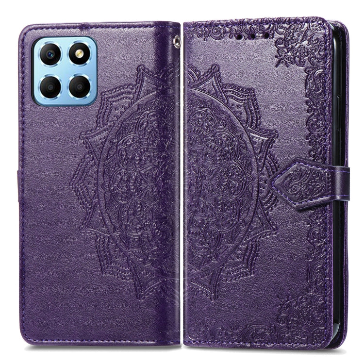 For Honor X8 5G Mandala Flower Embossed Leather Phone Case