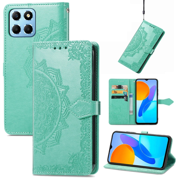 For Honor X8 5G Mandala Flower Embossed Leather Phone Case