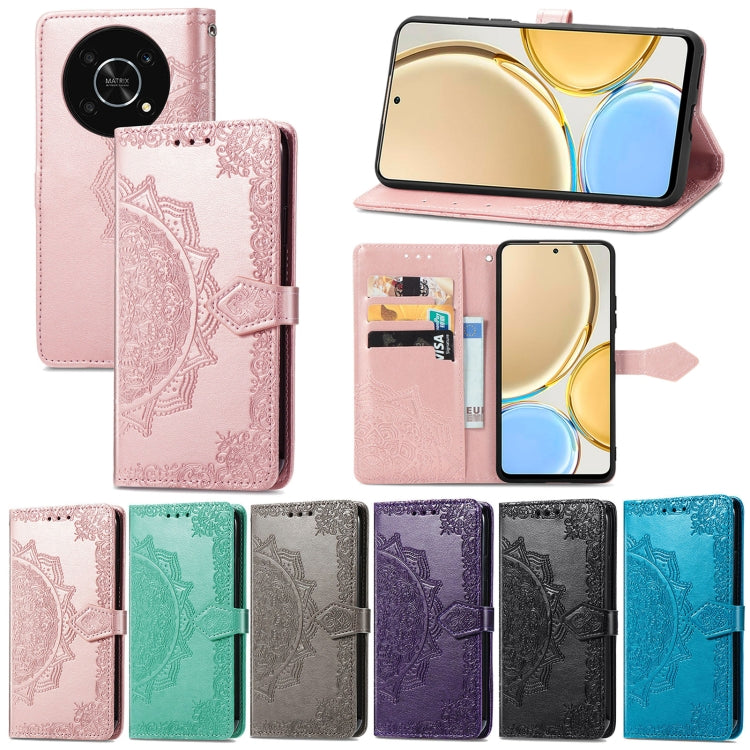 For Honor X30 / Magic 4 Lite 5G Mandala Flower Embossed Leather Phone Case
