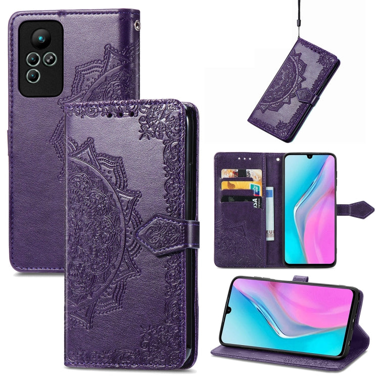 For Infinix Note 11 Mandala Flower Embossed Leather Phone Case