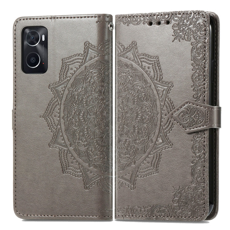 For OPPO A76 4G Mandala Flower Embossed Leather Phone Case