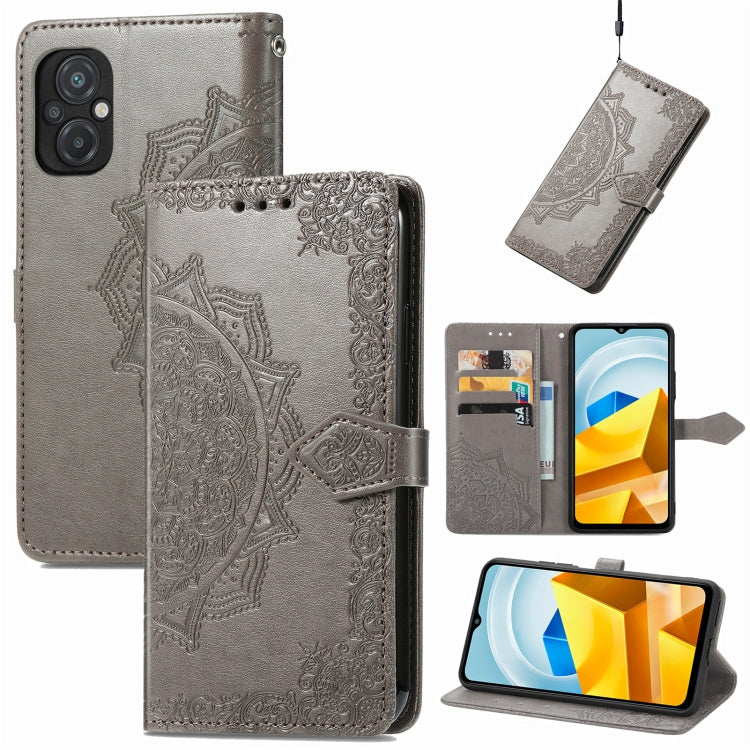 For Xiaomi Poco M5 Mandala Flower Embossed Leather Phone Case