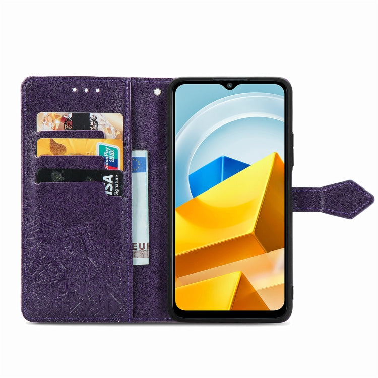 For Xiaomi Poco M5 Mandala Flower Embossed Leather Phone Case