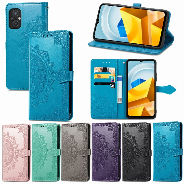 For Xiaomi Poco M5 Mandala Flower Embossed Leather Phone Case