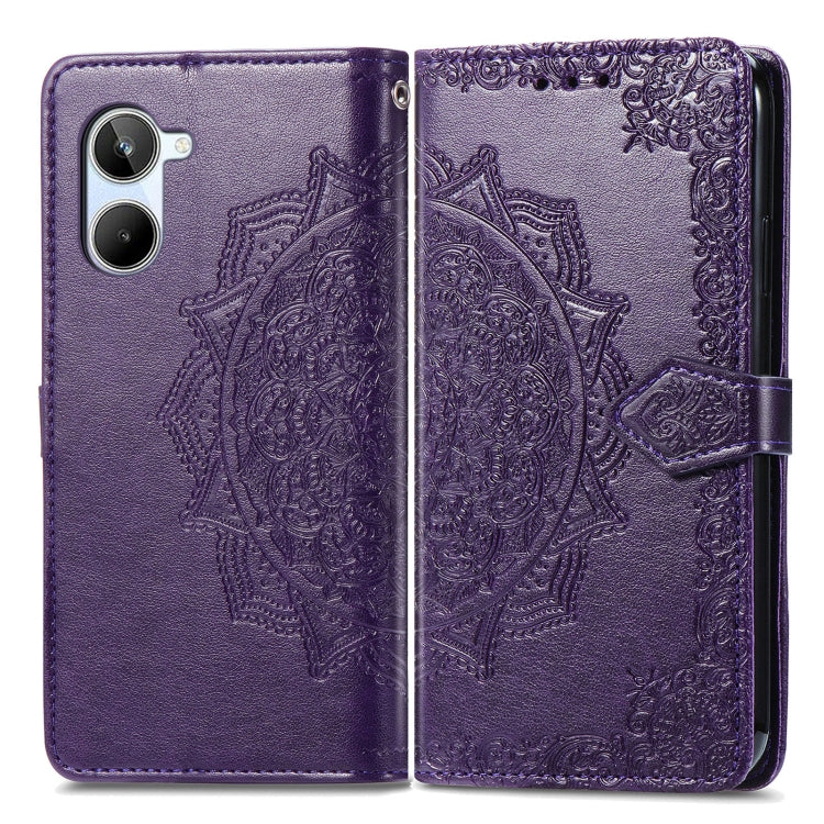 For Realme 10 4G Mandala Flower Embossed Leather Phone Case