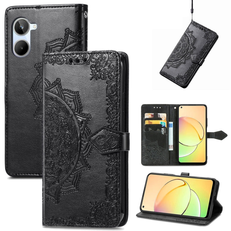 For Realme 10 4G Mandala Flower Embossed Leather Phone Case