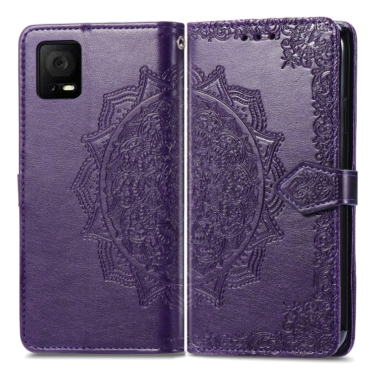 For TCL 405 Mandala Flower Embossed Leather Phone Case