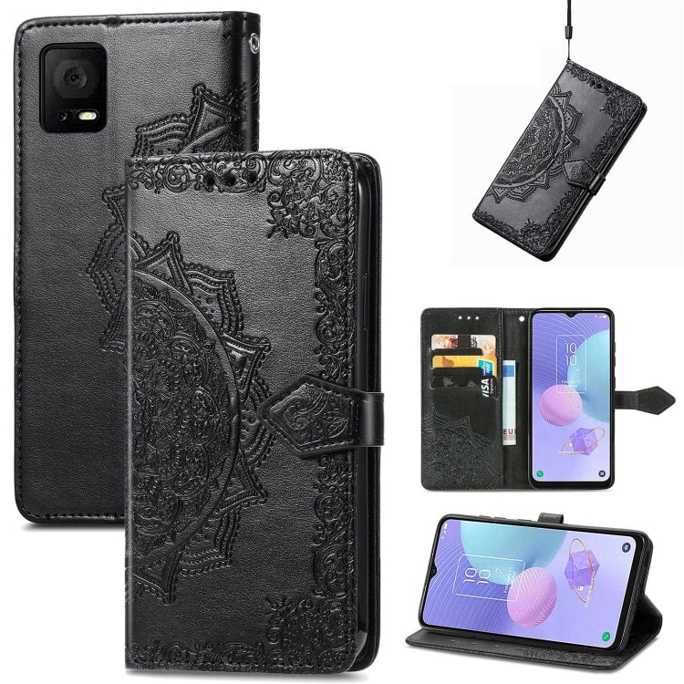 For TCL 405 Mandala Flower Embossed Leather Phone Case
