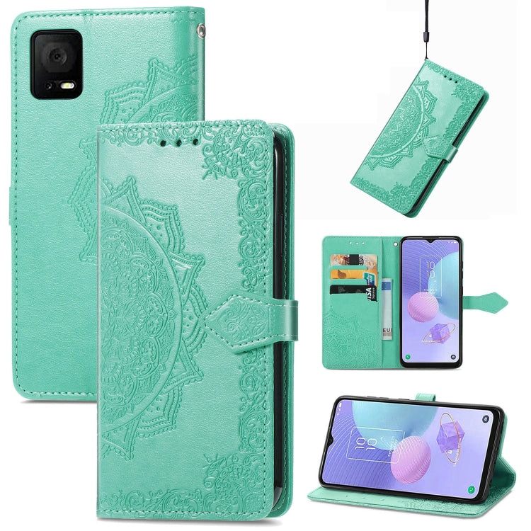 For TCL 405 Mandala Flower Embossed Leather Phone Case