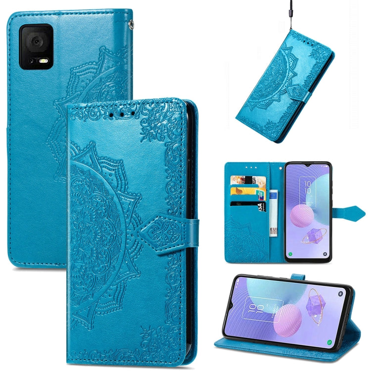 For TCL 405 Mandala Flower Embossed Leather Phone Case
