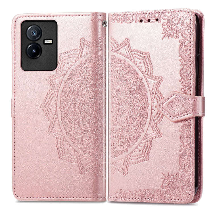 For vivo T2X 5G Mandala Flower Embossed Leather Phone Case