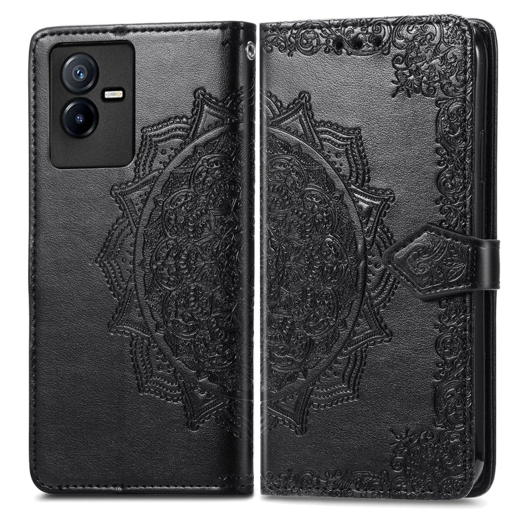 For vivo T2X 5G Mandala Flower Embossed Leather Phone Case