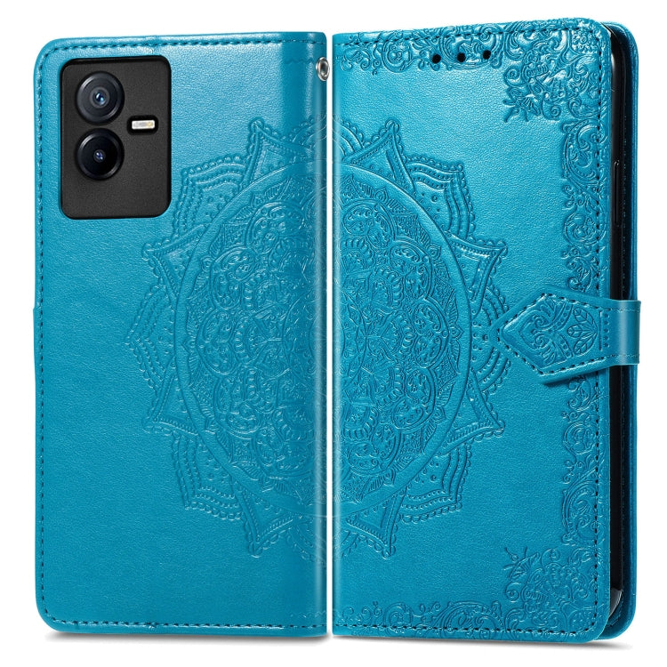 For vivo T2X 5G Mandala Flower Embossed Leather Phone Case
