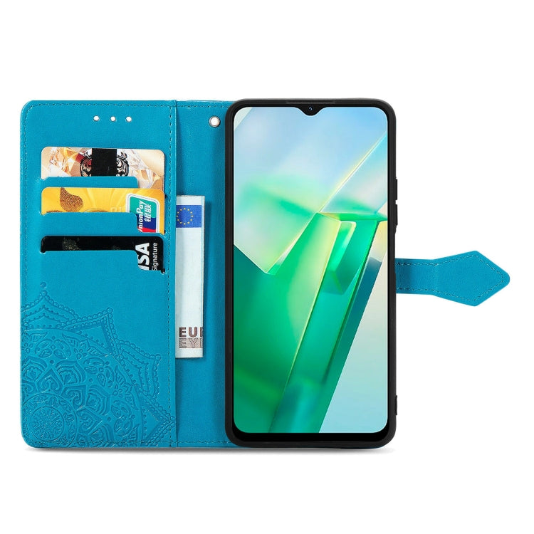 For vivo T2X 5G Mandala Flower Embossed Leather Phone Case