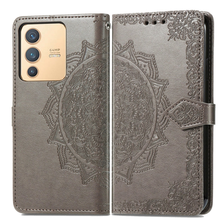 For vivo V23 5G Mandala Flower Embossed Leather Phone Case