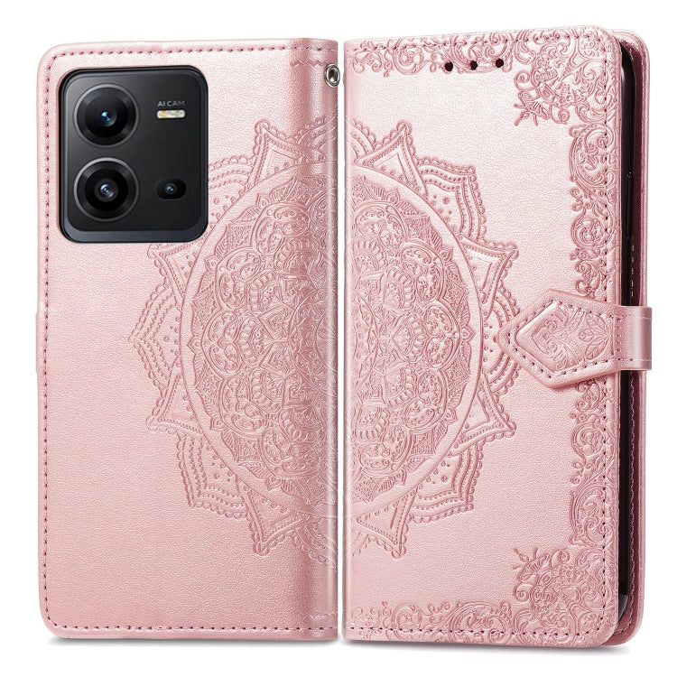 For vivo X80 Lite Mandala Flower Embossed Leather Phone Case