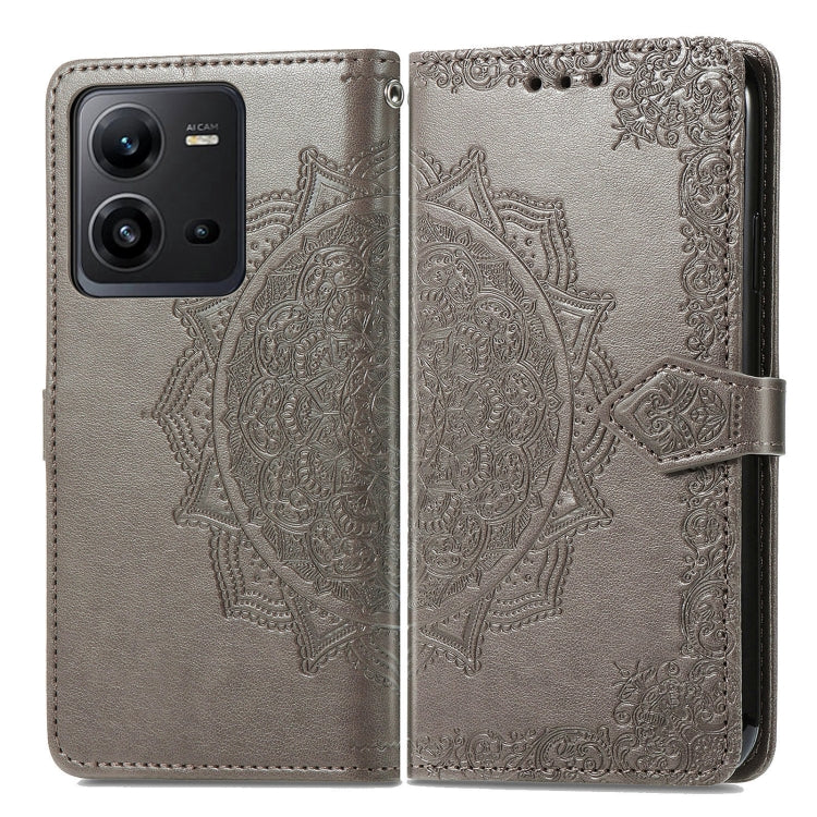 For vivo X80 Lite Mandala Flower Embossed Leather Phone Case