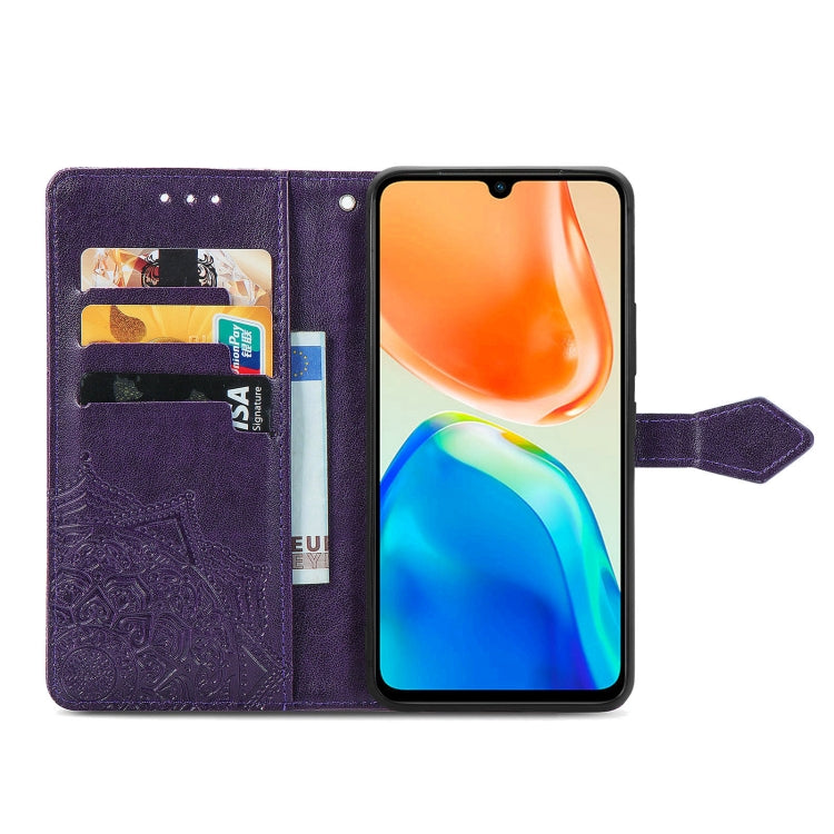 For vivo X80 Lite Mandala Flower Embossed Leather Phone Case