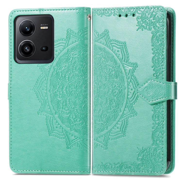 For vivo X80 Lite Mandala Flower Embossed Leather Phone Case