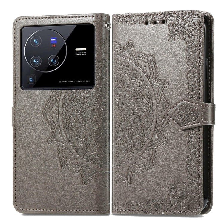 For vivo X80 Pro Mandala Flower Embossed Leather Phone Case