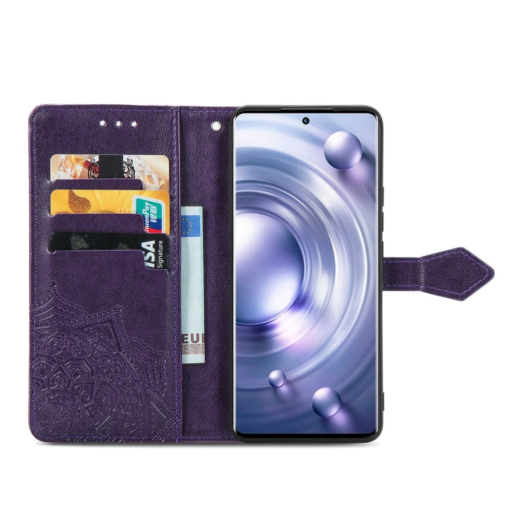 For vivo X80 Pro Mandala Flower Embossed Leather Phone Case