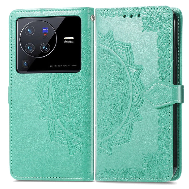 For vivo X80 Pro Mandala Flower Embossed Leather Phone Case
