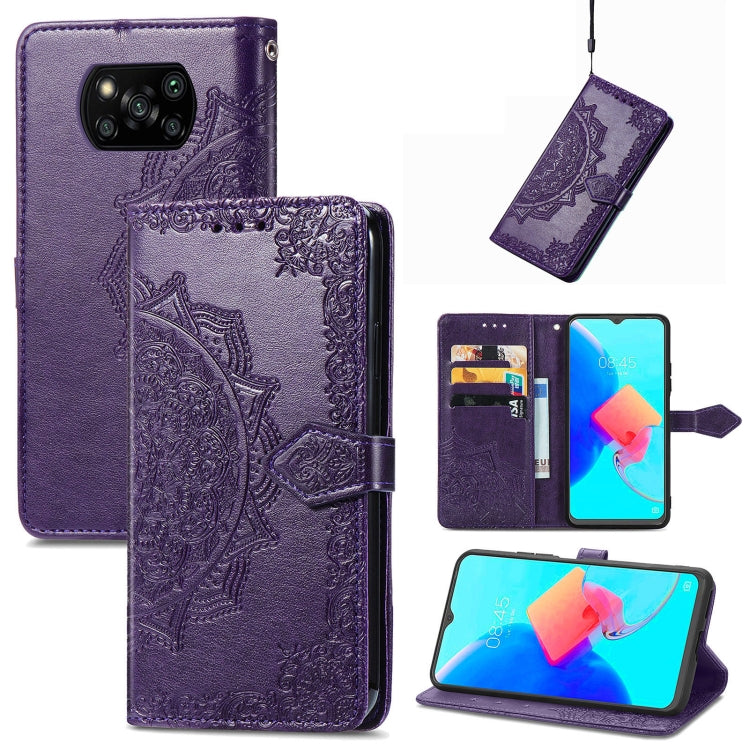 For Xiaomi Poco X3 Pro Mandala Flower Embossed Leather Phone Case