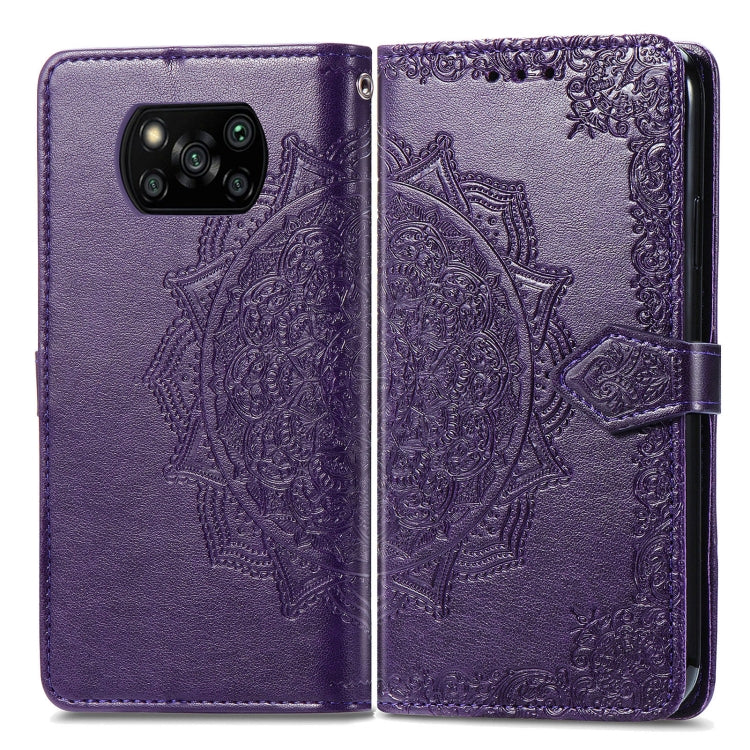 For Xiaomi Poco X3 Pro Mandala Flower Embossed Leather Phone Case