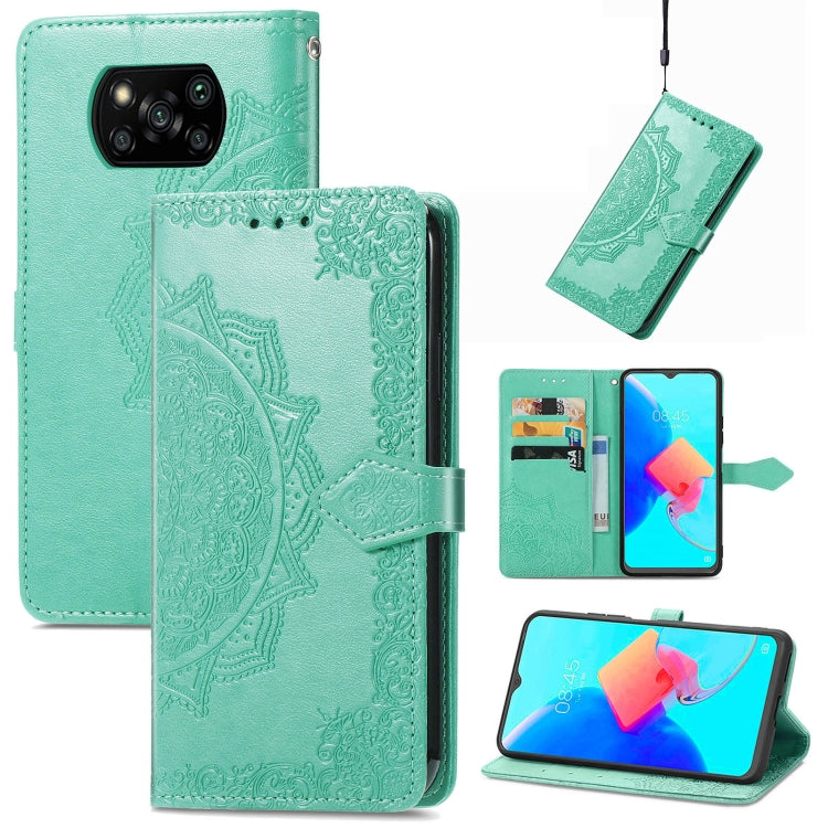 For Xiaomi Poco X3 Pro Mandala Flower Embossed Leather Phone Case