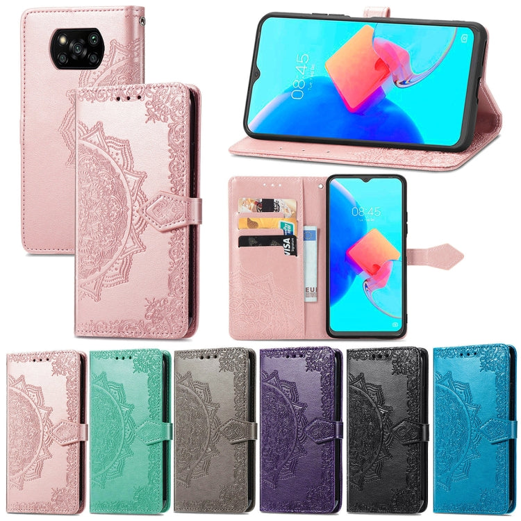 For Xiaomi Poco X3 Pro Mandala Flower Embossed Leather Phone Case