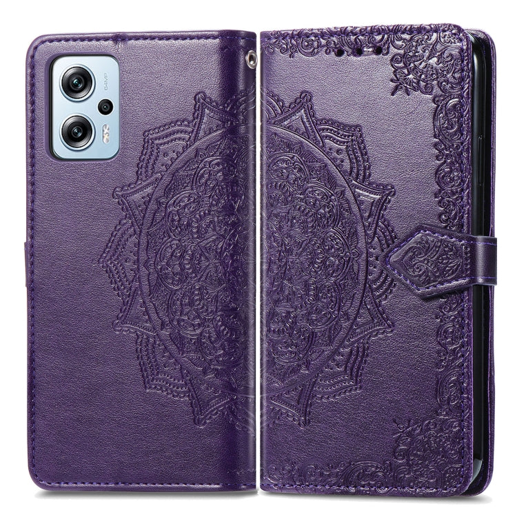 For Xiaomi Poco X4 GT Mandala Flower Embossed Leather Phone Case
