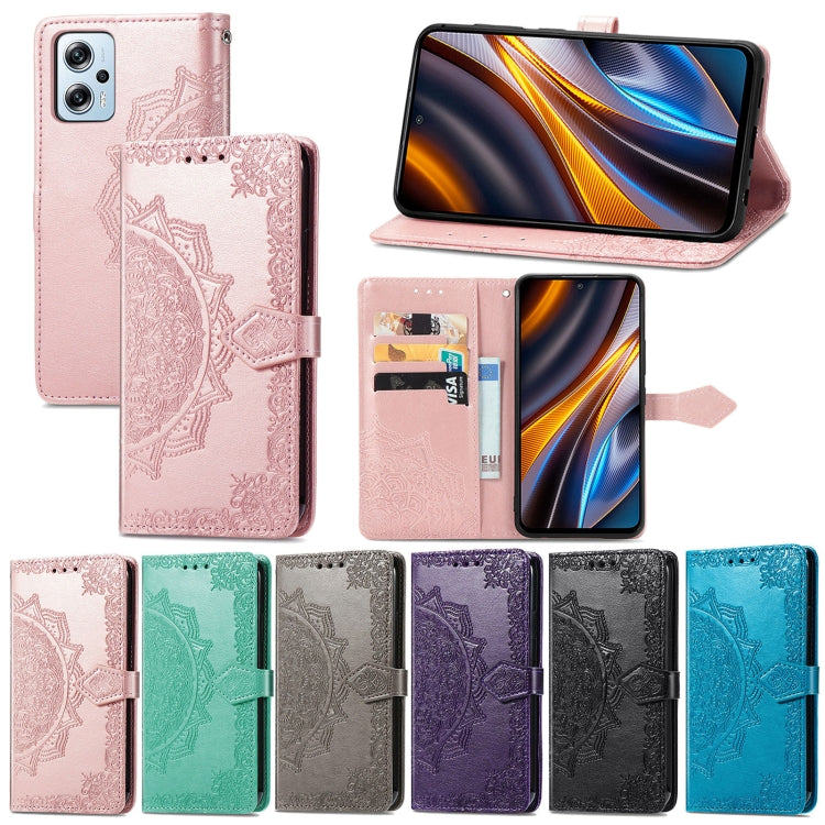 For Xiaomi Poco X4 GT Mandala Flower Embossed Leather Phone Case