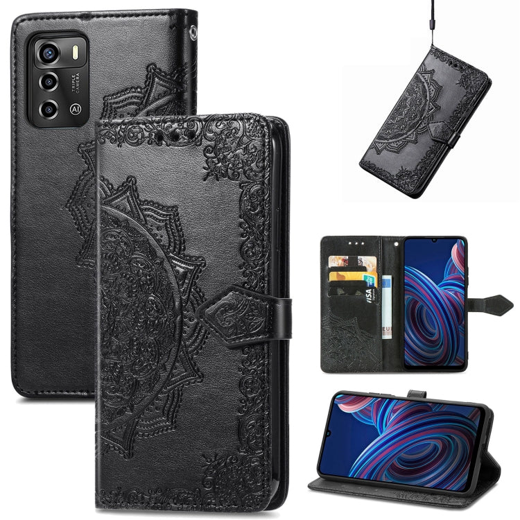 For ZTE Blade A72 4G Mandala Flower Embossed Leather Phone Case