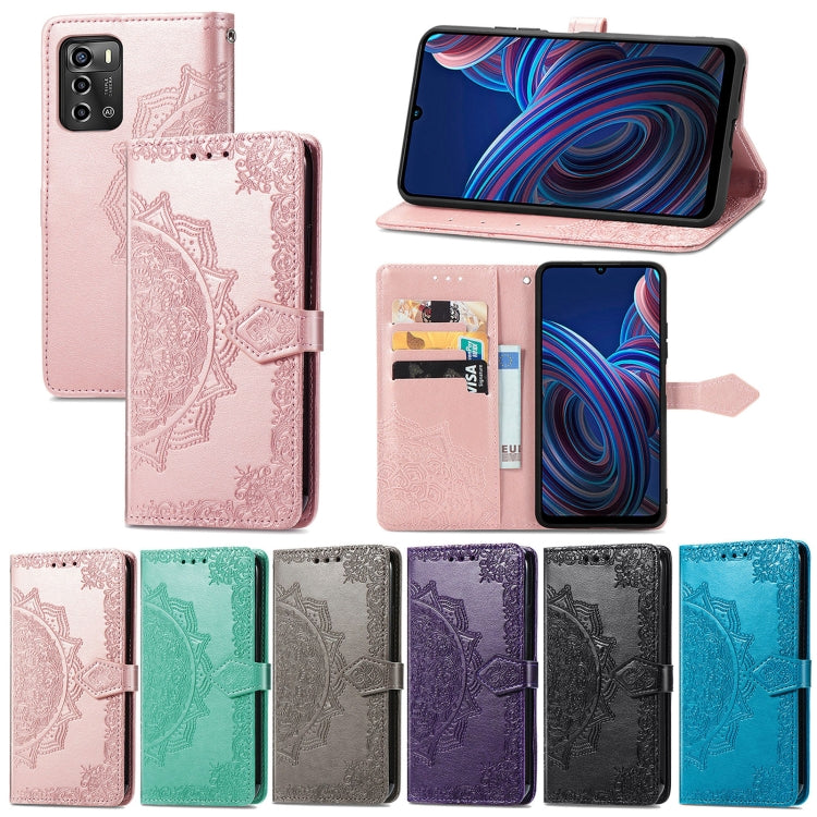 For ZTE Blade A72 4G Mandala Flower Embossed Leather Phone Case