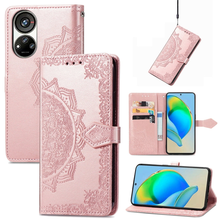 For ZTE Blade V40S Mandala Flower Embossed Leather Phone Case