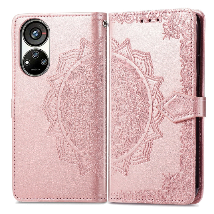 For ZTE Blade V40S Mandala Flower Embossed Leather Phone Case