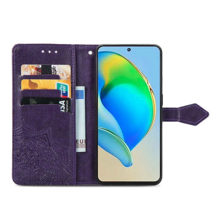 For ZTE Blade V40S Mandala Flower Embossed Leather Phone Case