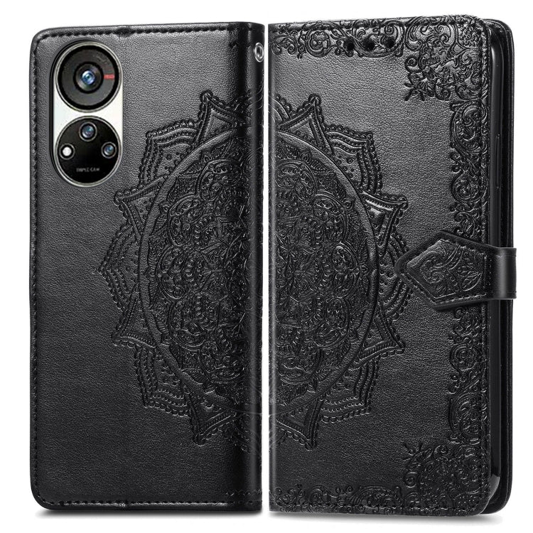For ZTE Blade V40S Mandala Flower Embossed Leather Phone Case