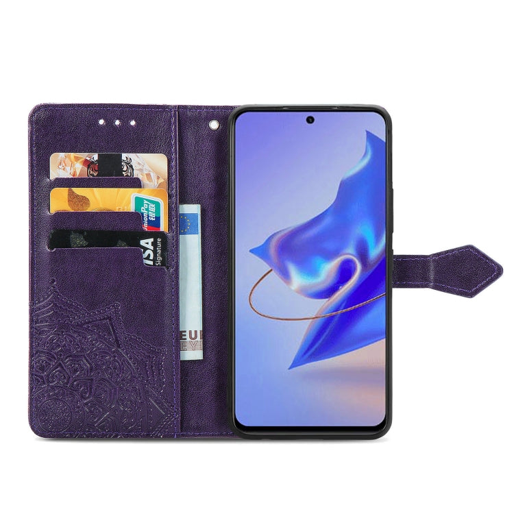 For ZTE Blade V40 Pro Mandala Flower Embossed Leather Phone Case