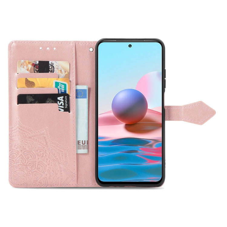 For Xiaomi Redmi Note 10S Mandala Flower Embossed Leather Phone Case