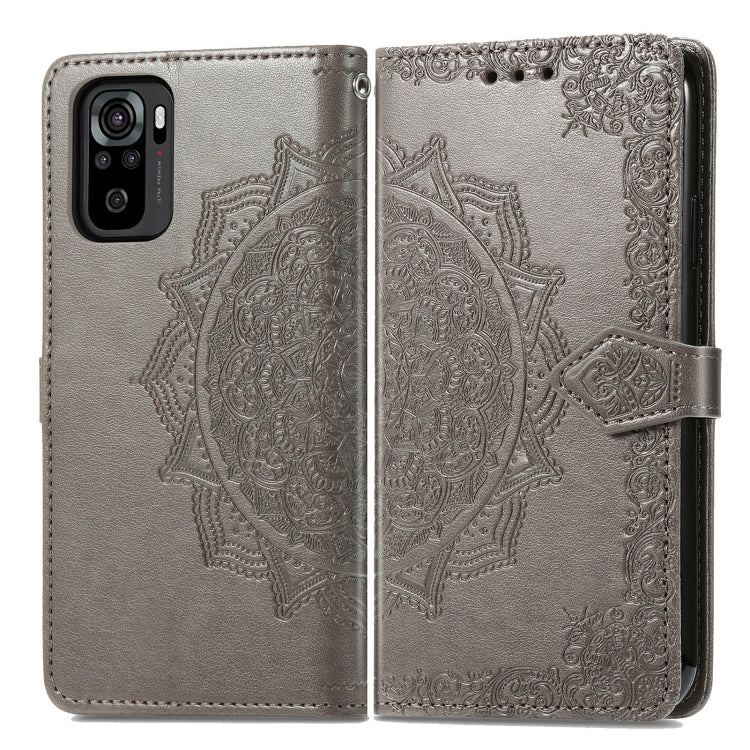 For Xiaomi Redmi Note 10S Mandala Flower Embossed Leather Phone Case