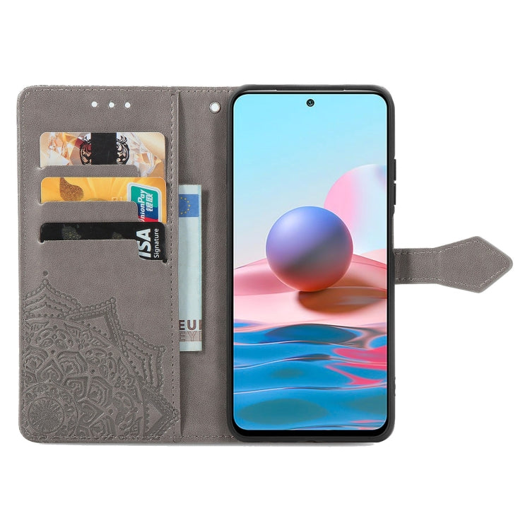 For Xiaomi Redmi Note 10S Mandala Flower Embossed Leather Phone Case
