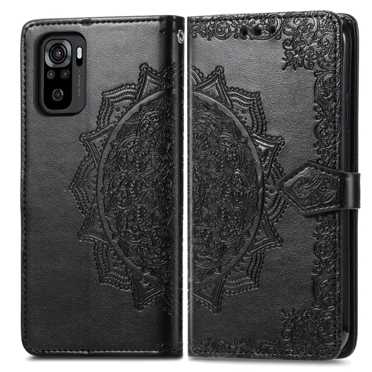 For Xiaomi Redmi Note 10S Mandala Flower Embossed Leather Phone Case