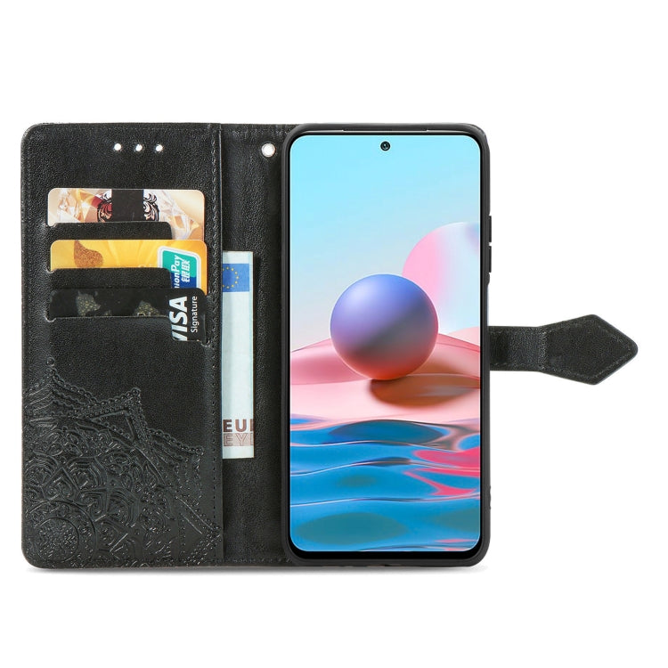 For Xiaomi Redmi Note 10S Mandala Flower Embossed Leather Phone Case