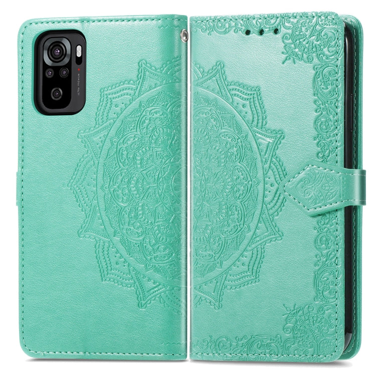 For Xiaomi Redmi Note 10S Mandala Flower Embossed Leather Phone Case