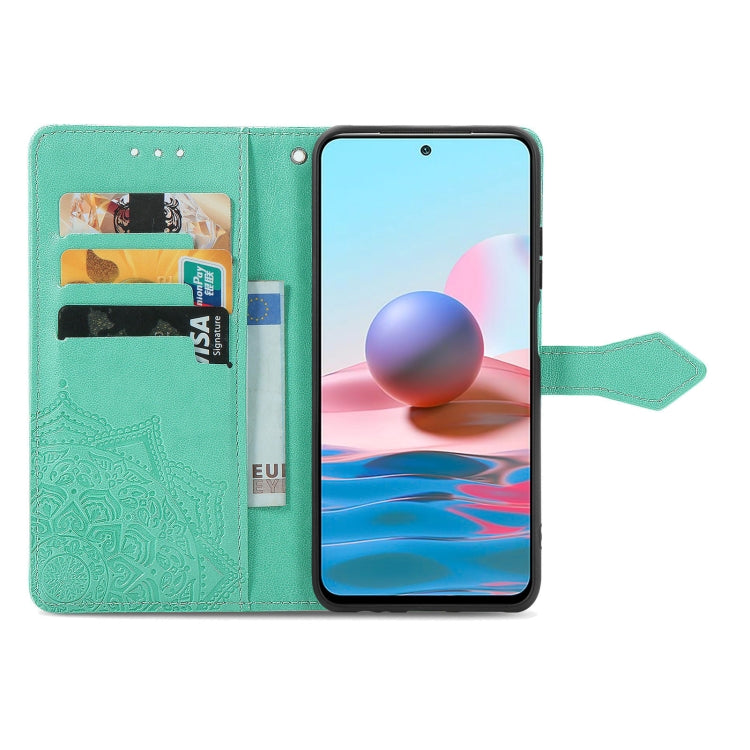 For Xiaomi Redmi Note 10S Mandala Flower Embossed Leather Phone Case