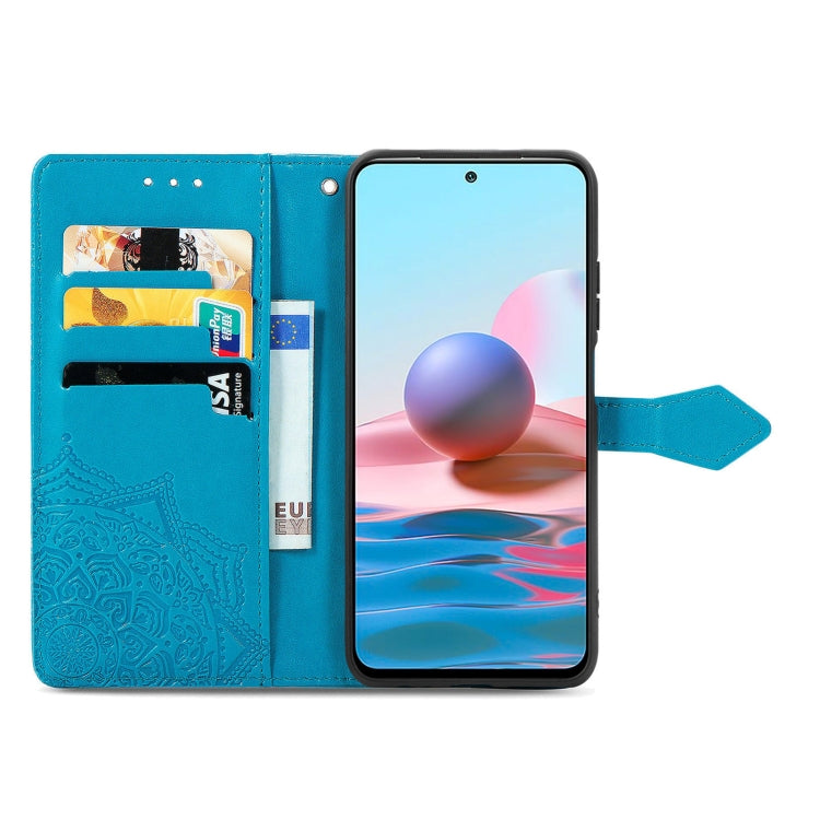 For Xiaomi Redmi Note 10S Mandala Flower Embossed Leather Phone Case