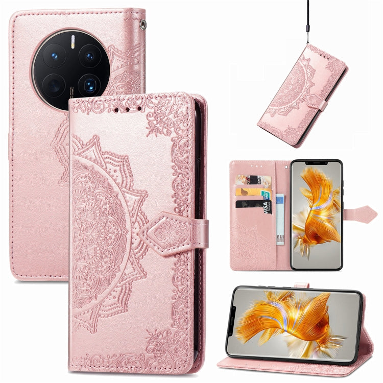 For Huawei Mate 50 Pro Mandala Flower Embossed Leather Phone Case
